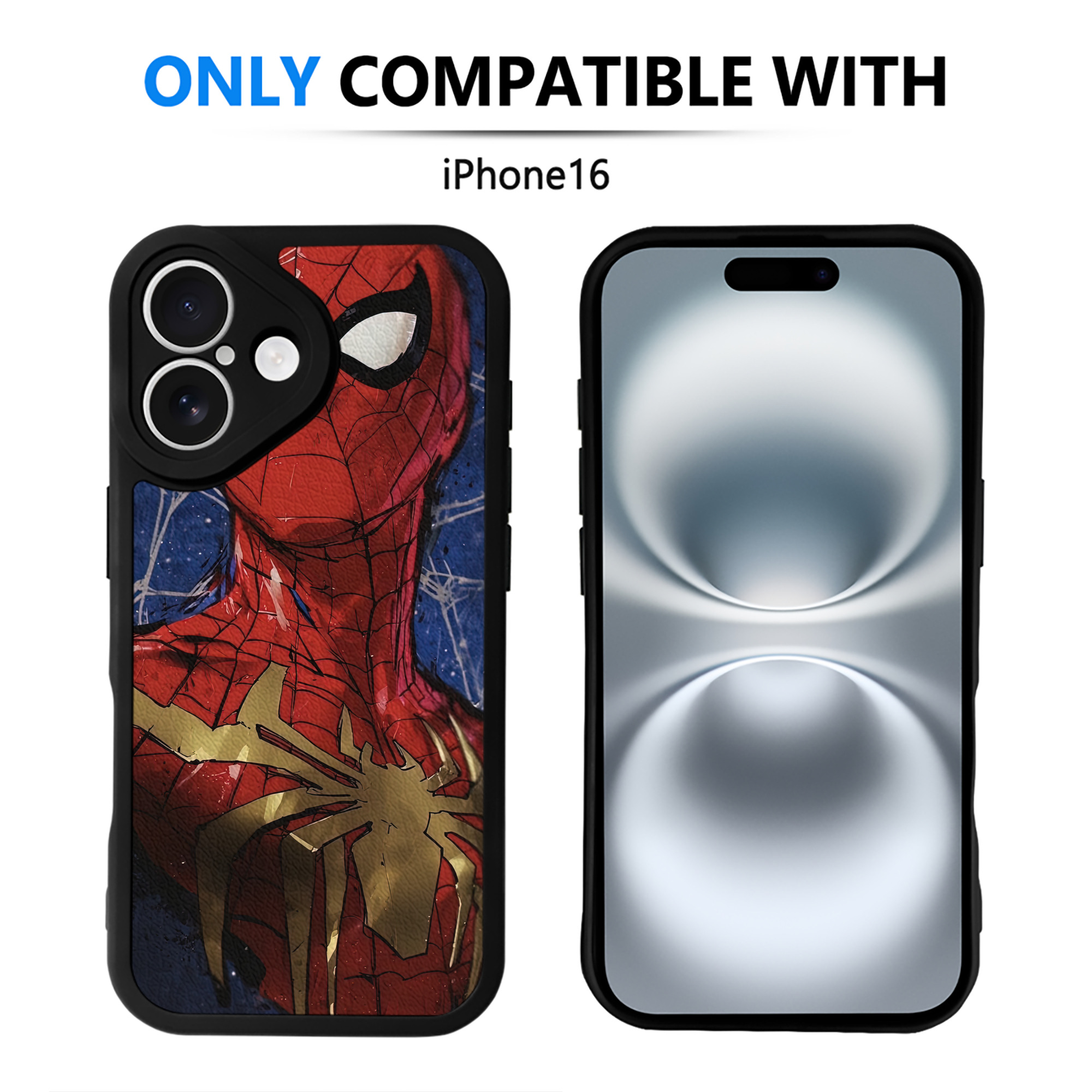 Spider Man スパイダーマン 【iPhone 16シリーズ対応】シリコンスマホケース（レザー調） 材質：シリコン